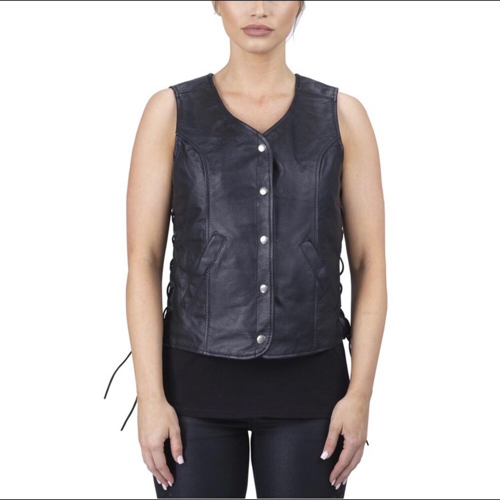 Viking Cycle black leader motorcycle vest